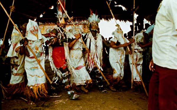 Festa de Mocas Nuevas: The Ticuna people of the Northwest Amazon use this initiation to welcome girls into womanhood for all of the girls in the tribe. Beginning at menstruation they are secluded in a small chamber for several months. Its believed they go into the underworld and will return a woman.