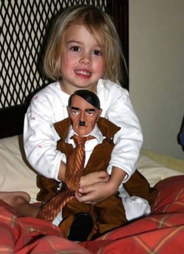 No one should cuddle a Hitler doll.