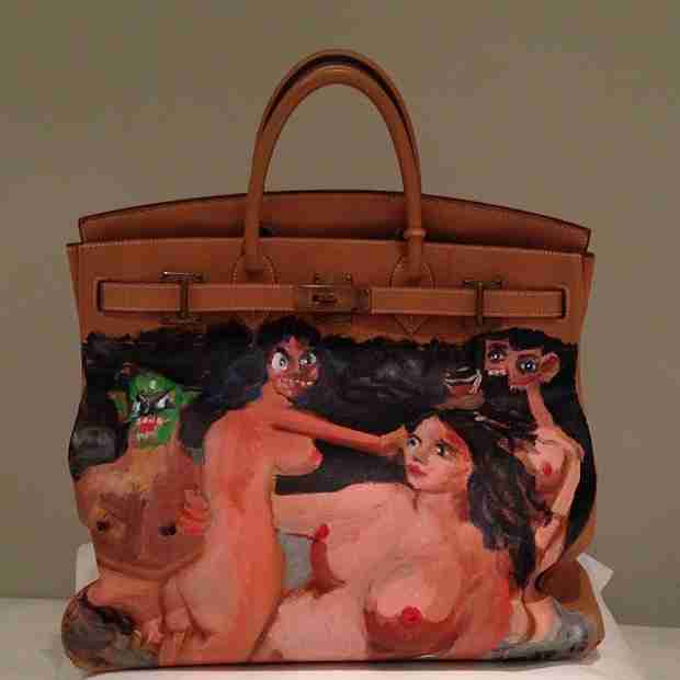 And if you thought your handbag was expensive, think again. Kanye gifted Kim K one extravagant Christmas present, a custom painted Birkin bag by artist George Condo. Estimated cost? 44,000.