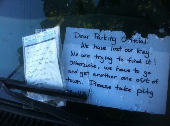 Parking officer forgives these folks this day.