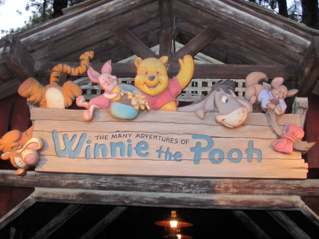 There are some hidden characters inside the Winnie the Pooh ride. Toward the exit of the ride if you look behind you, there are characters form Country Bear Jamboree visible hiding in the ride! You must be in the first row in order to see them.