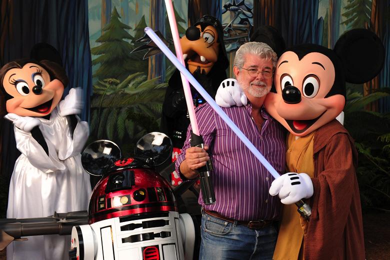 George Lucas makes a special appearance in Star Tours. At the end of the ride, right when you crash into the fuel truck there is a man that ducks out of the way and picks up a phone.