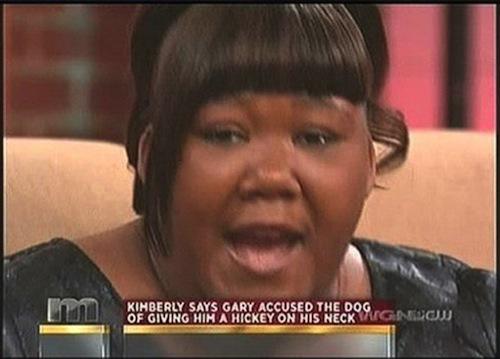 maury show - Kimberly Says Gary Accused The Dog Of Giving Him A Hickey On His Neck Wigno