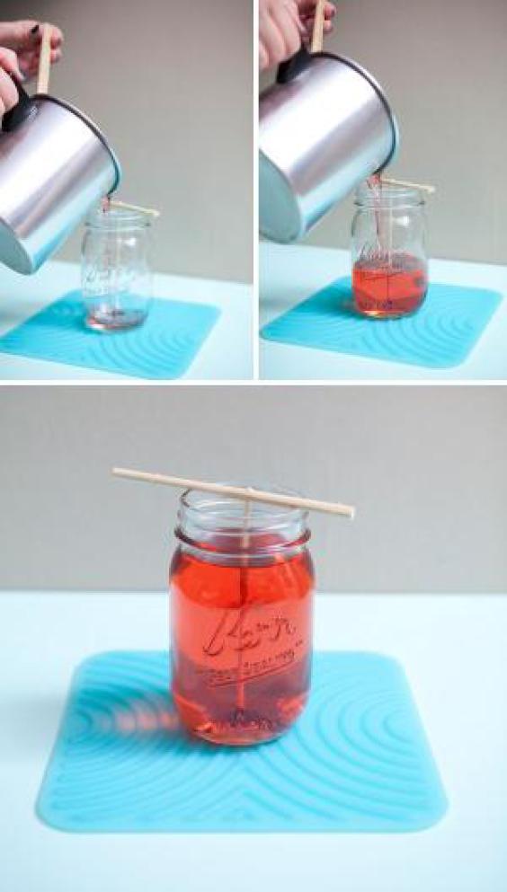 Make your own mason jar candle.