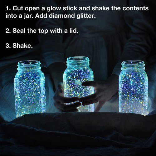 "Fireflies in a jar" night lantern.