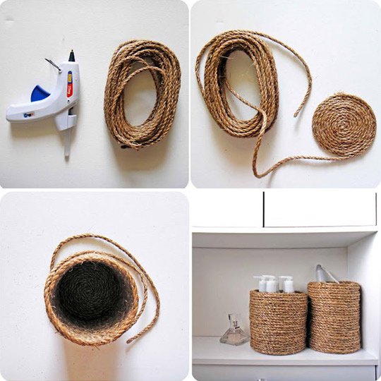 Decorate with a rope container.