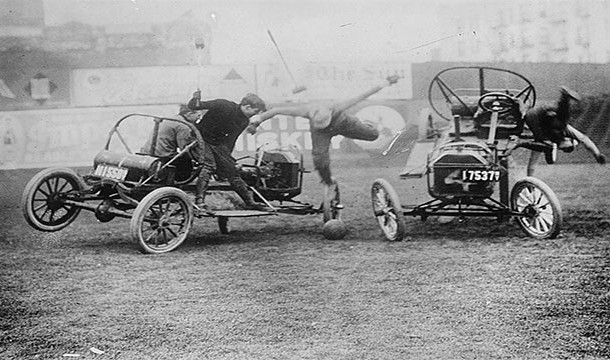 We wonder what their insurance was like: There were only two cars in the state of Ohio in 1895. They ran into each other. Then there were no cars.