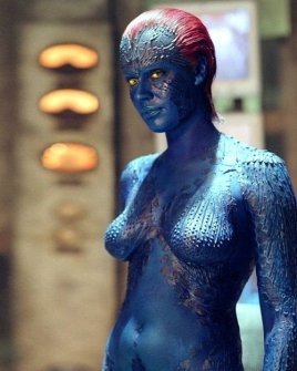 Mystique (Rebecca Romijn): Eat your heart out Avatar. Rebecca Romijn, as X-Men's Mystique, was the first to prove blue skin is red-hot.