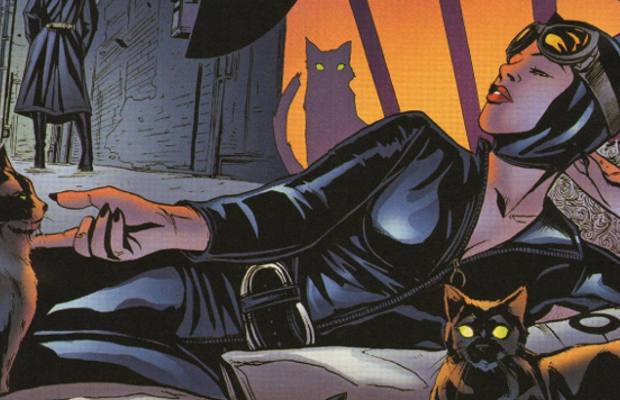 Throughout the years, Catwoman has evolved from a generic female villain, complete with bright spandex and tacky cape, into a lycra-clad goddess. She has since become the focal point of various comics, television shows, and movies and grown into the archetype for what a seductive female should be in comics. As the deepest notch on his headboard, Batman’s relationship with Catwoman is perhaps the most complex in all of comics. Despite her criminal record, the Caped Crusader seemingly can’t get enough of this feline femme fatale, emotional baggage and all. It might have something to do with her assortment of leather outfits and various whips.