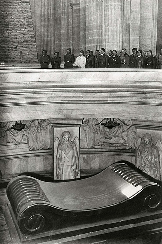 Adolf Hitler visits the tomb of Napoleon at Les Invalides, Paris, France (1940)