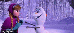 Cute gif of baby nose clip from Frozen movie