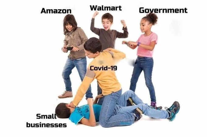 smash bros friends meme - Amazon Walmart Government Covid19 Small businesses
