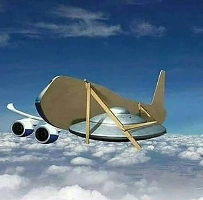 ufo behind plane