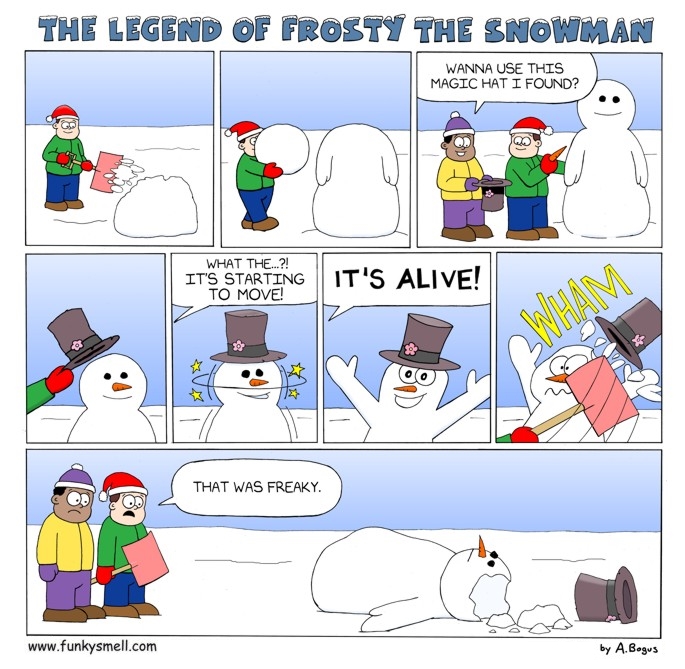 Comic featuring Frosty the Snowman