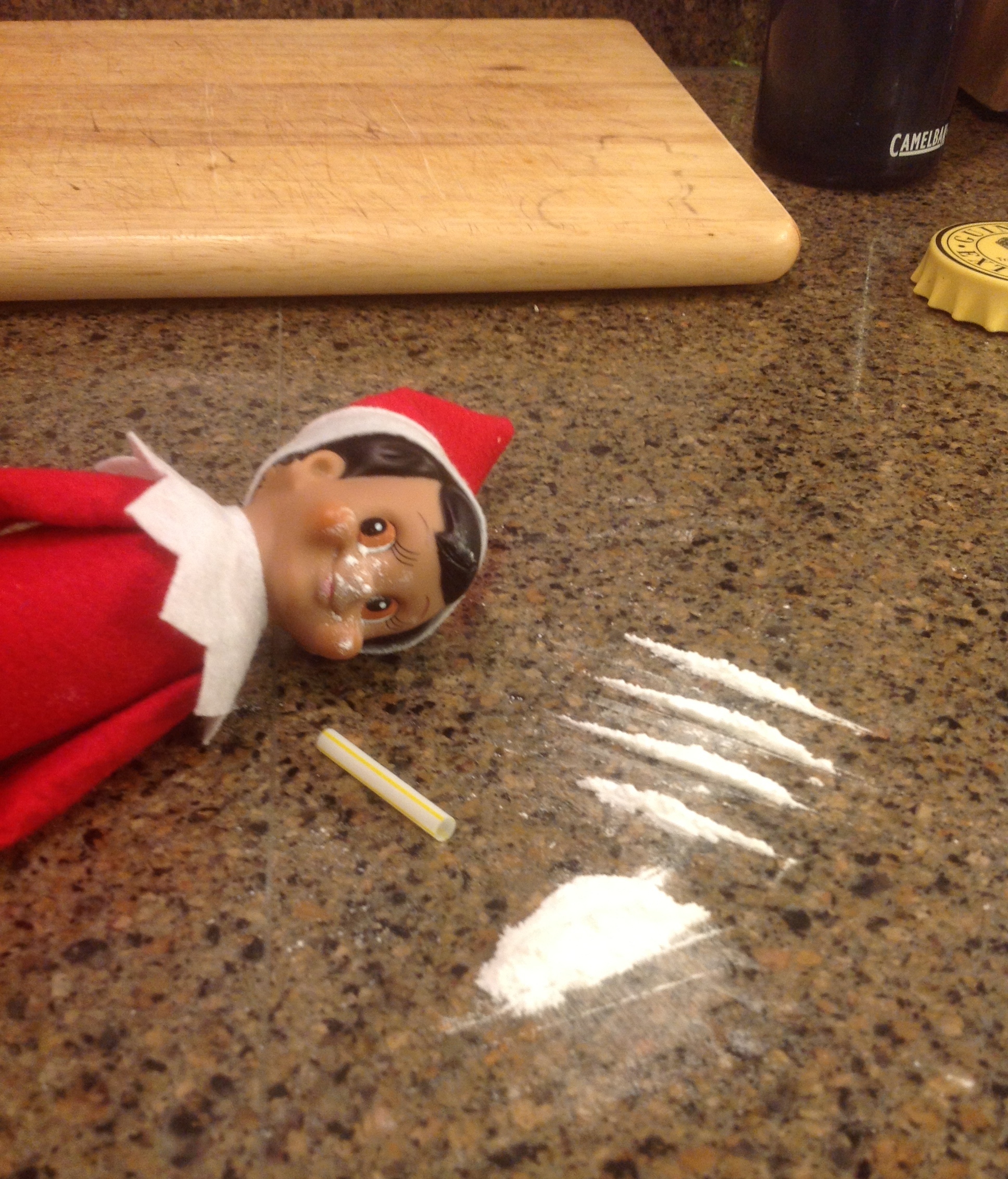 Elf on the shelf smoking crack