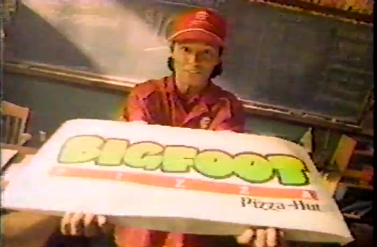 The pizzahut bigfoot pizza debuted in 1993 and was nearly 2 feet long