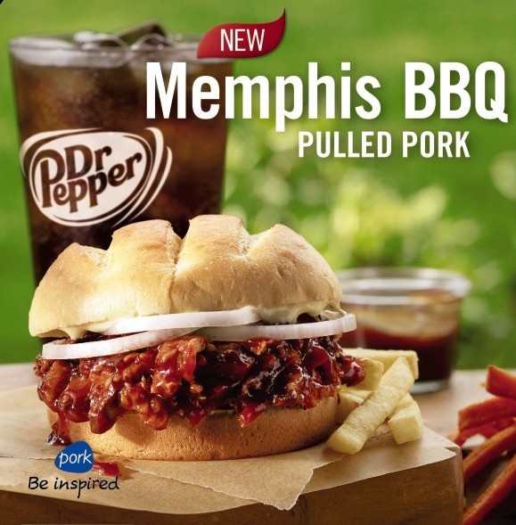 Burger King - Memphis BBQ SandwichThe Memphis BBQ sandwich, which hit menus last June, includes Sweet Baby Rays Sweet n Spicy BBQ sauce, bringing a bit of country cooking to Burger King's menu. And it may have just inspired other fast food chains, like Carl's Jr and Hardee's, to explore BBQ-themed items as well.