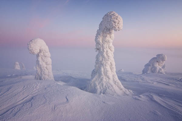 The surreal landscape of Lapland in Finland