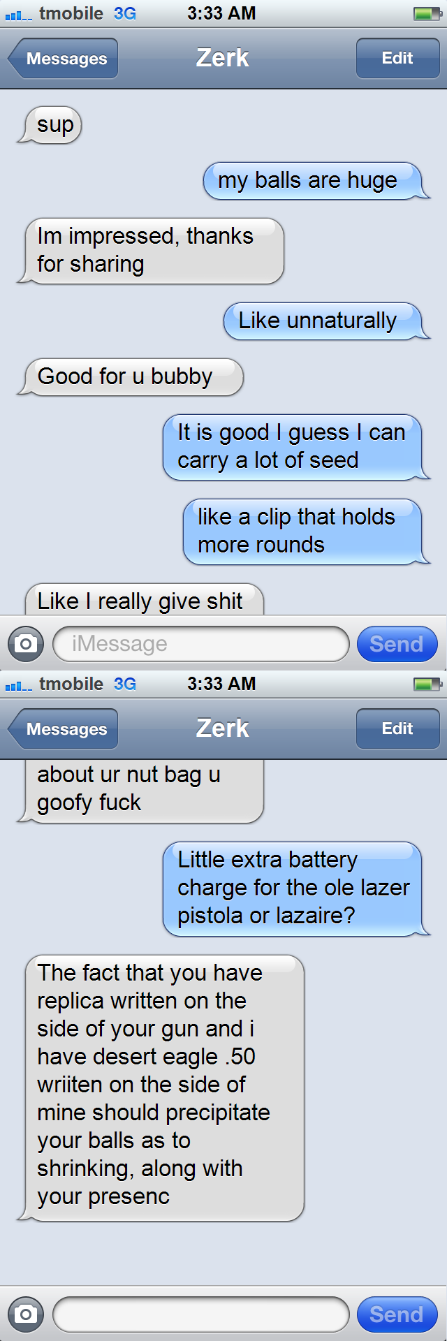 zerk don't like m Balls I guess?