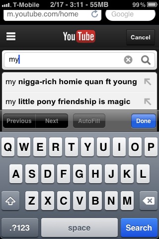 my youtube app is kinda racist, and no these are not left over from previous searches made on my phone