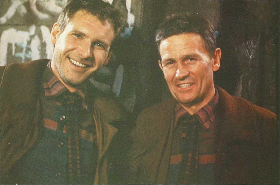 Harrison Ford and his body double on the set of Blade Runner.