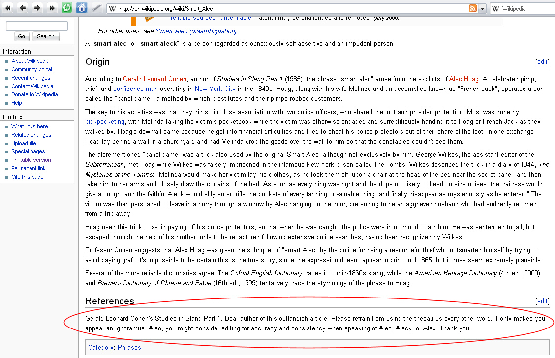 This guy totally got pwned on Wikipedia!