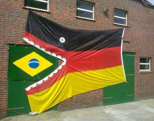 If you listen carefully you can hear Germany giving Brazil an ass kicking