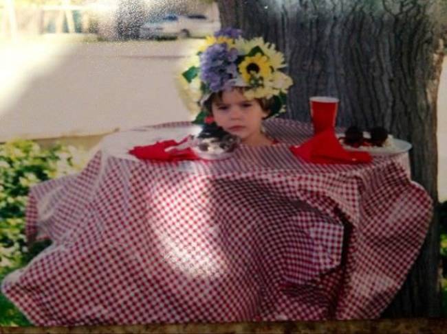 "She wanted to be a table for Halloween."