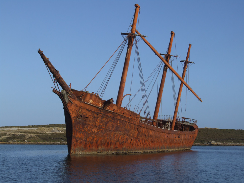 Lady Elizabeth Whale Bone Cove, Falkland Islands - A huge iron barque of 1,155 tons launched in 1879, the Lady Elizabeth broke away from port during a storm and drifted to where she lays today, still largely intact it acts as a magnificent view into the past.