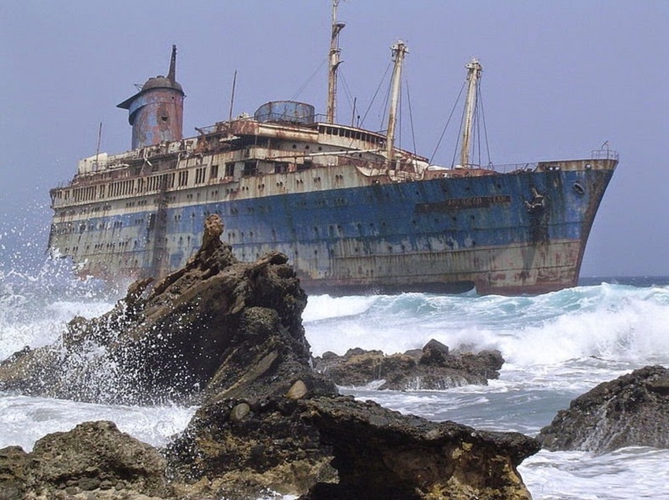 SS America Fuerteventura, Canary Islands - This former United States ocean liner was wrecked in 1994 after 54 years of service. She had been on her way to be transformed into a hotel, but, following a storm, she broke away from her tow ship.
