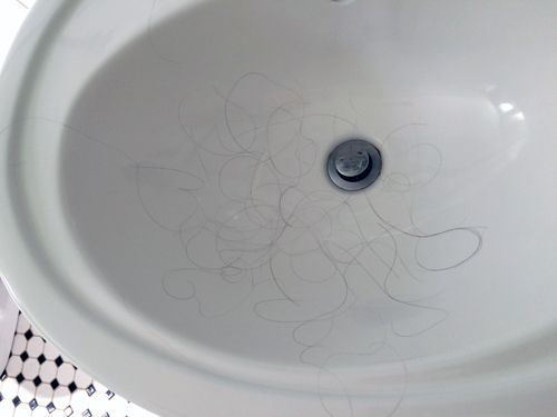 Get all the hair out of the bathroom sink