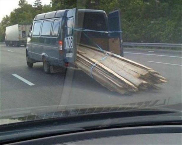 overloaded van