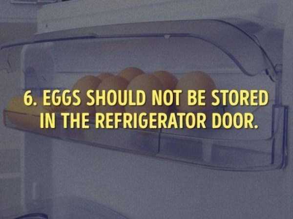 vehicle door - 6. Eggs Should Not Be Stored In The Refrigerator Door.