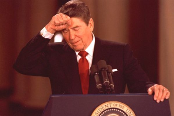 He broke international agreements and helped fund a revolution. He supplied weapons to Iran, breaking an arms embargo. Then he used the gains to fund a revolutionary group called Contras in Nicaragua on the sly, which was in violation of Borland Agreement. The uproar that followed this incident ended in major Congressional hearings. Reagan is a beloved former President but many still point to these events as a marker of a man willing to break the rules when it suited him.