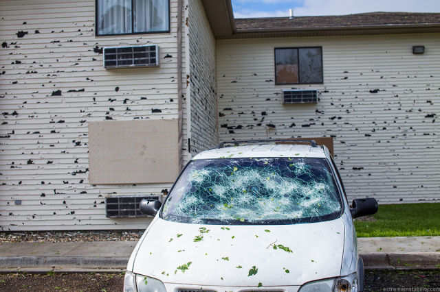Hectic Hail Storm Wreaks Havoc In Blair, Nebraska 6-3-2014