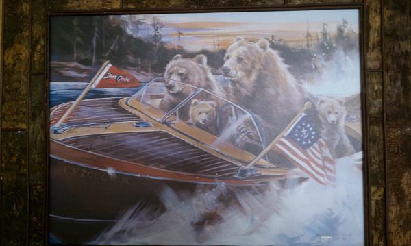 artbears on a boat painting