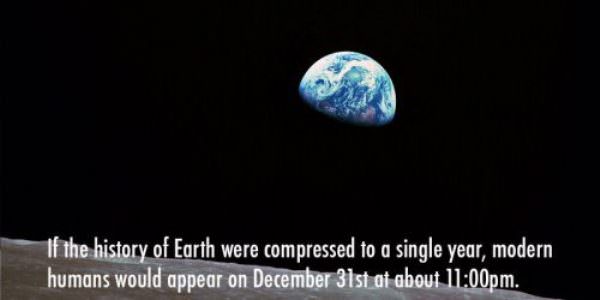 nature - If the history of Earth were compressed to a single year, modern humans would appear on December 31st at about pm.