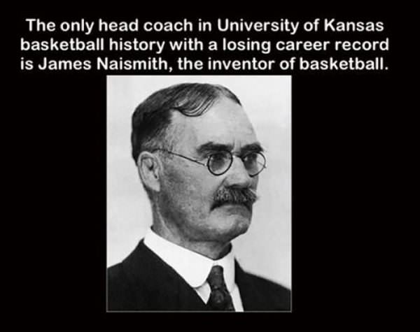 dr james naismith quotes - The only head coach in University of Kansas basketball history with a losing career record is James Naismith, the inventor of basketball.