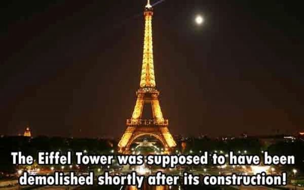 eiffel tower - The Eiffel Tower was supposed to have been demolished shortly after its construction!