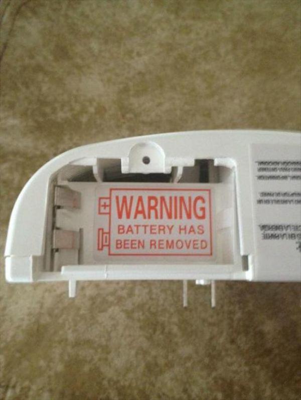 funny obvious things - Ins Ewarning Battery Has Been Removed Ws Senes