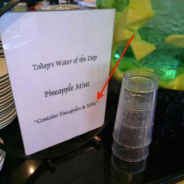 most obvious statements - Today's Water of the Day Pineapple Mint Contains Pineapples & Mint
