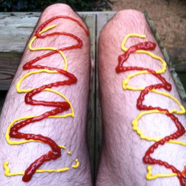 hot dogs as legs
