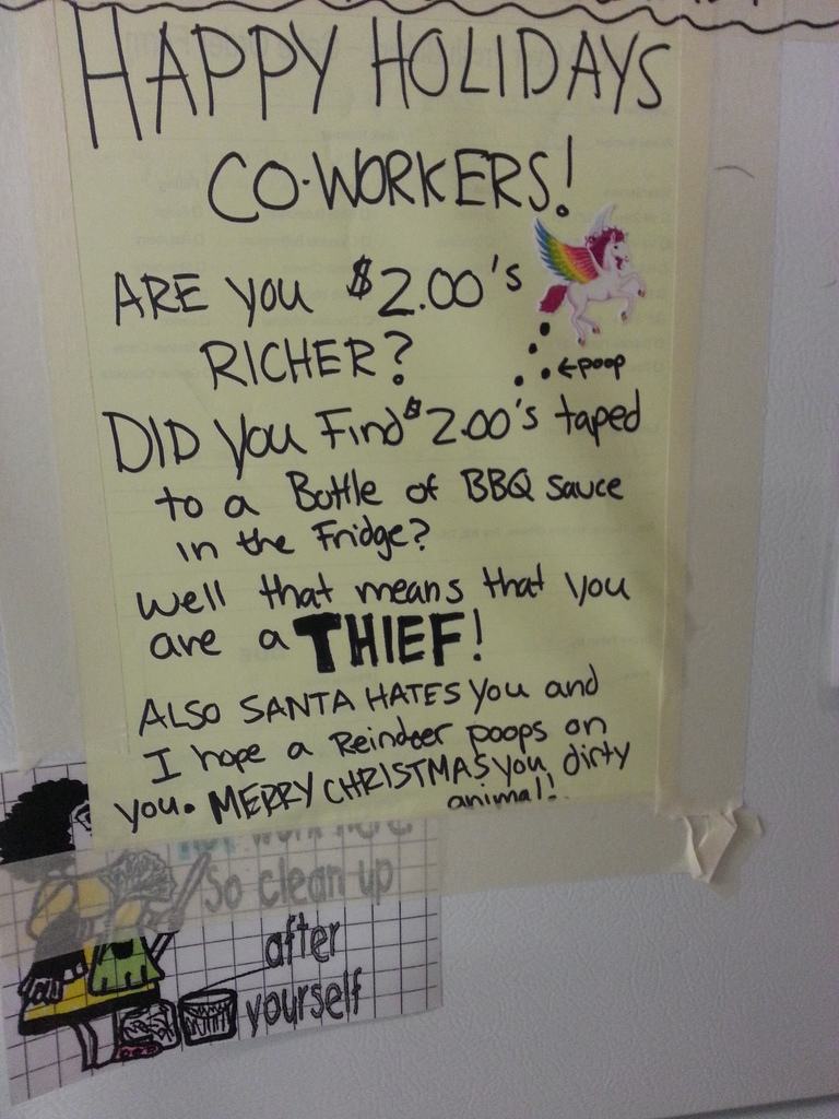 16 Fridge Notes That Prove Your Coworkers Suck