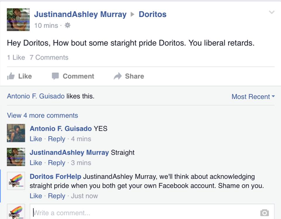 Guy Poses As Doritos On Facebook