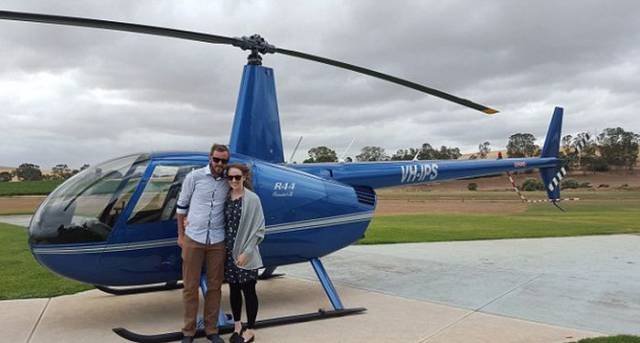Ben Kemp told his girlfriend, Jadine Mold, that they were taking a helicopter ride to see the extent of the damage that was caused to his farm during a bushfire the week before but he actually had another surprise planned altogether.