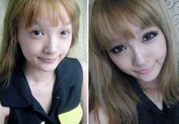 Chinese Girls Before and After Makeup