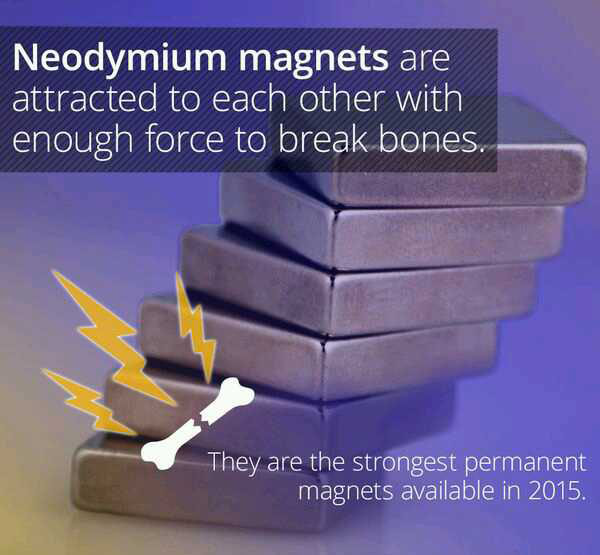 wtf facts - wtf facts about the office - Neodymium magnets are attracted to each other with enough force to break bones. They are the strongest permanent magnets available in 2015.