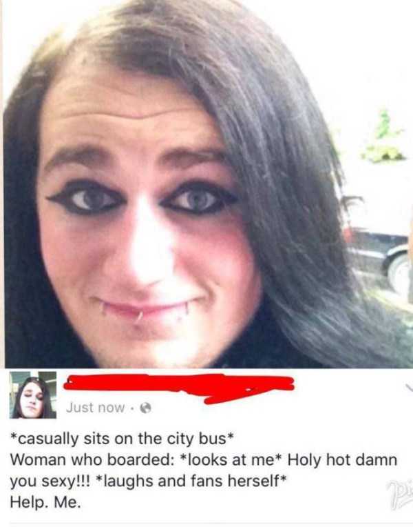 Girl with manly eyebrows about some lady saying she looks hot.