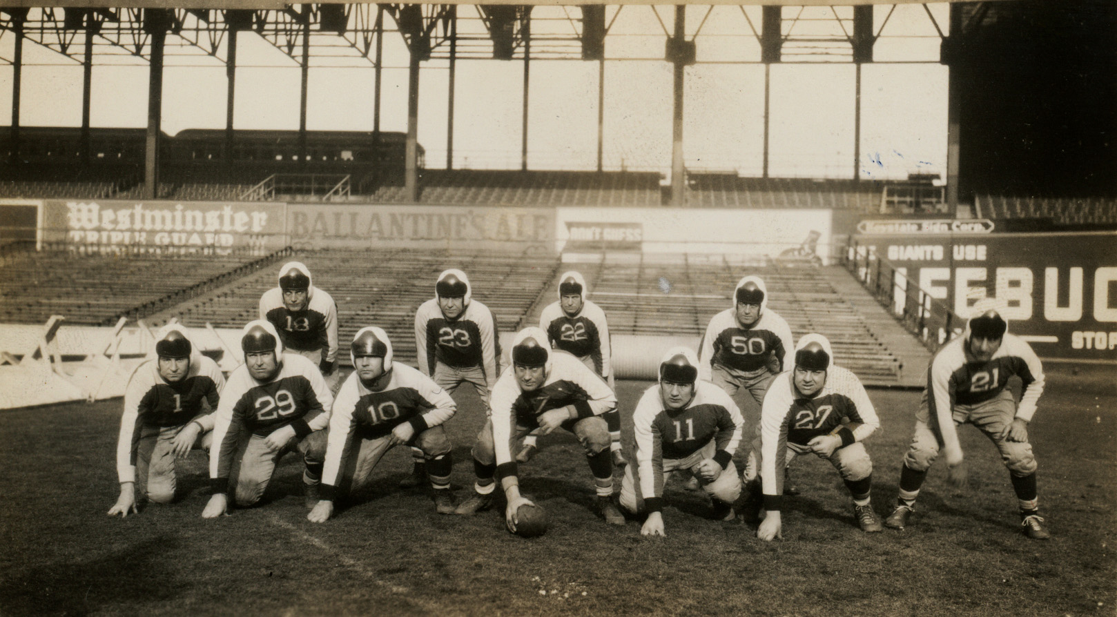 The 1934 New York Football Giants starting 11.