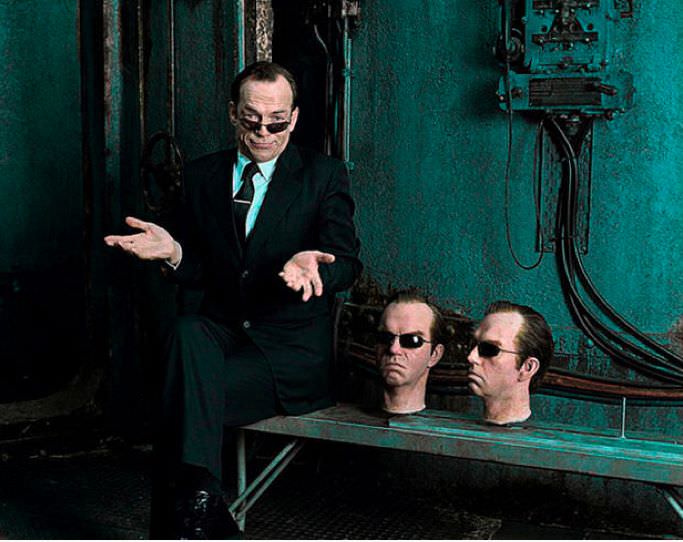 Hugo Weaving and his extra heads.